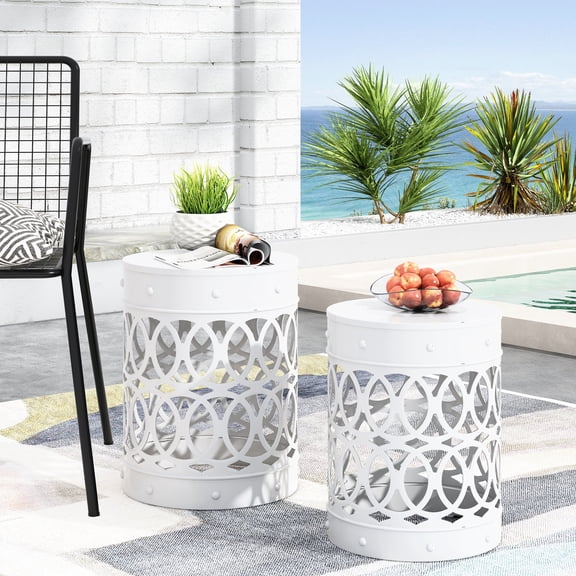 Iron with Iron Cut Design - Durable & Chic - Outdoor Relaxing - No Fuss Setup Tables