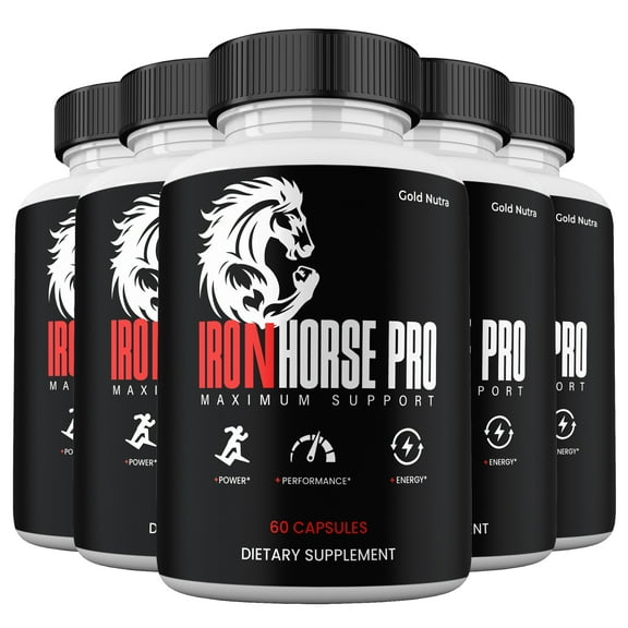 IronHorse Pro Supplemement, High Potency Pills, All Natural Formula for Men IronHorsePro Capsules, 5 Month Supply (5 Pack)