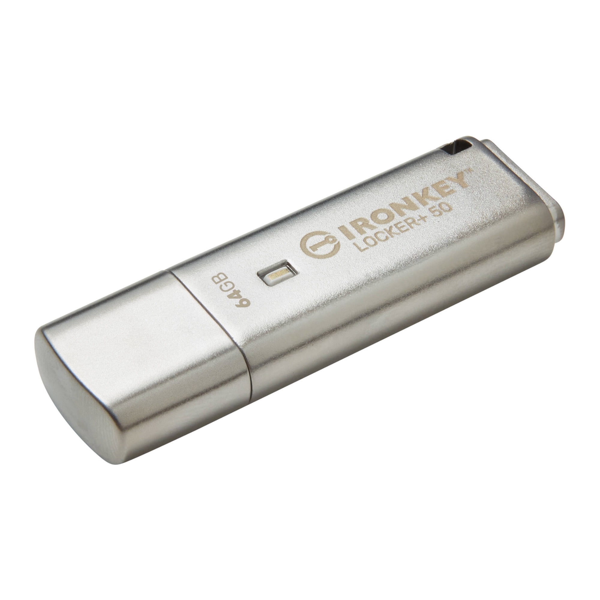 Kingston IronKey Locker+ 50 64GB USB 3.2 Gen 1 Flash Drive - 256-bit AES Encryption, 145MB/s Read and 115MB/s Write Speed