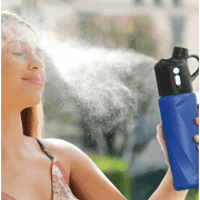 Ironmax Insulated 20 oz Blue Stainless Steel Water Bottles with Extra Mist Nozzle & USB-C Charging Wire