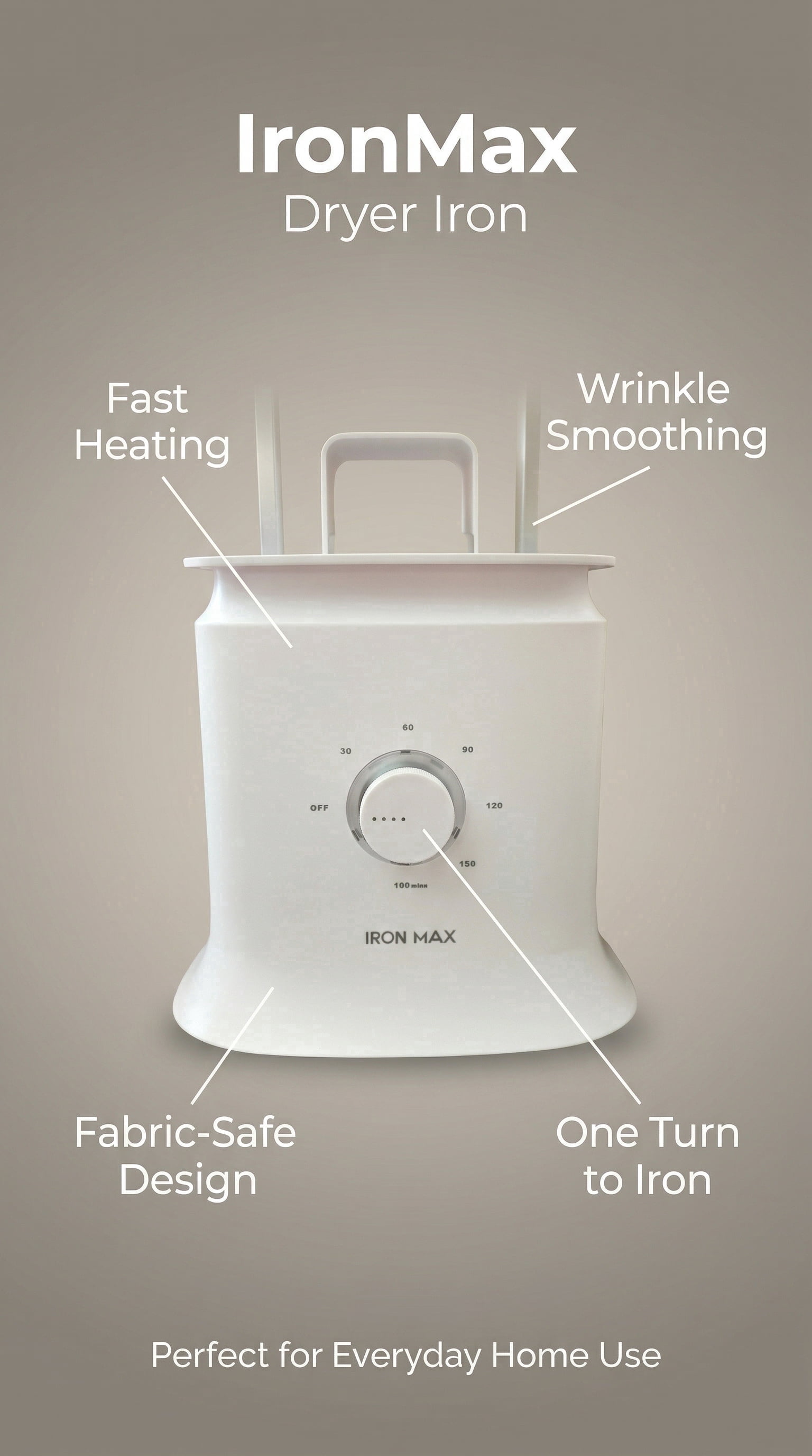 IronMax Iron Dryer Clothes Irons, White
