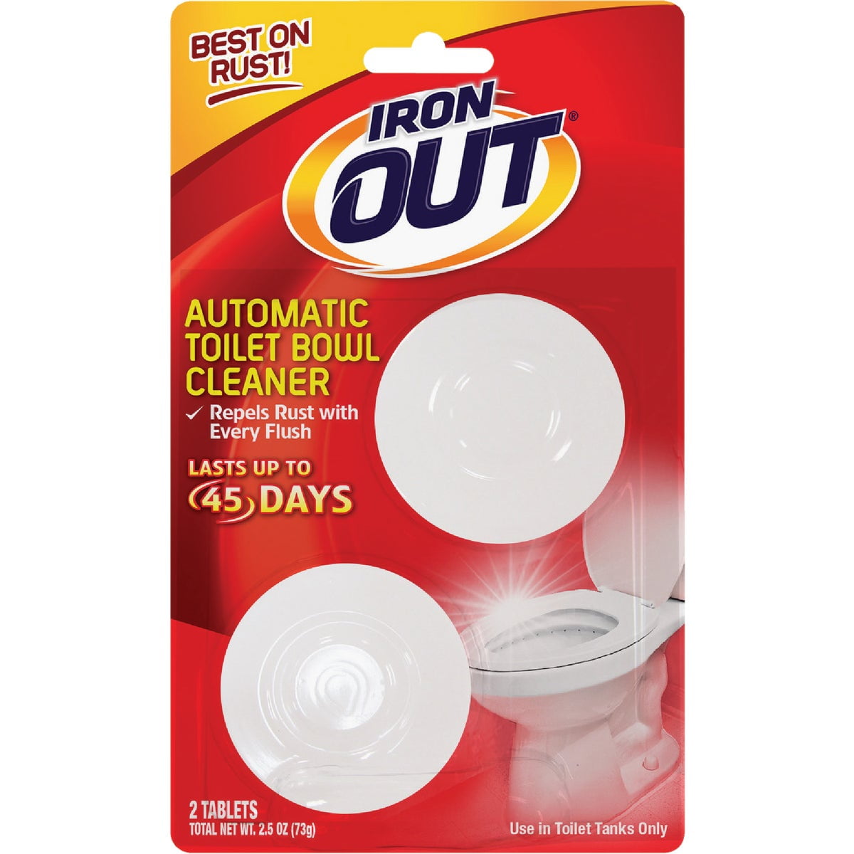 IronOut Bathroom Toilet Bowl Cleaner, 2.1 oz Powder, Rust Stains
