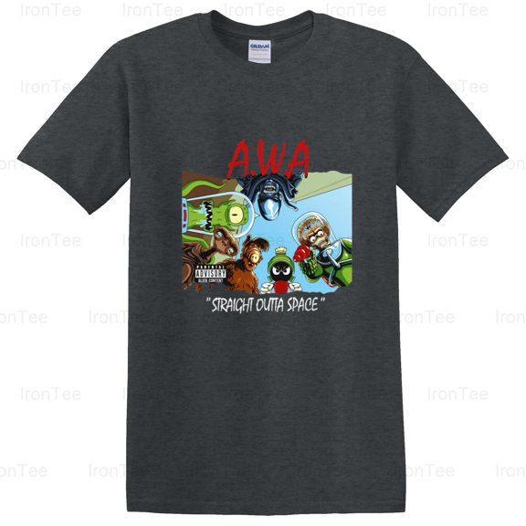 IronTee71 Alien Attitude Problem, NWA Parody, Sci-Fi Hip-Hop Mashup, Galactic Rebel T-Shirt, for Unisex, up to size 5XL.