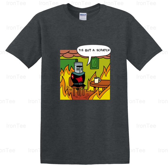 IronTee71 Black Knight Says Fine, Monty Python, Holy Grail, Tis But a Scratch, Funny T-Shirt, for Unisex, up to size 5XL.
