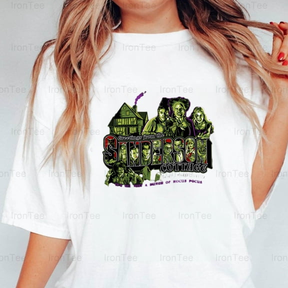 IronTee73 Greetings From The Sandersons, Hocus Pocus, Witches, Salem, Halloween, Comedy T-Shirt, for Unisex, up to size 5XL.