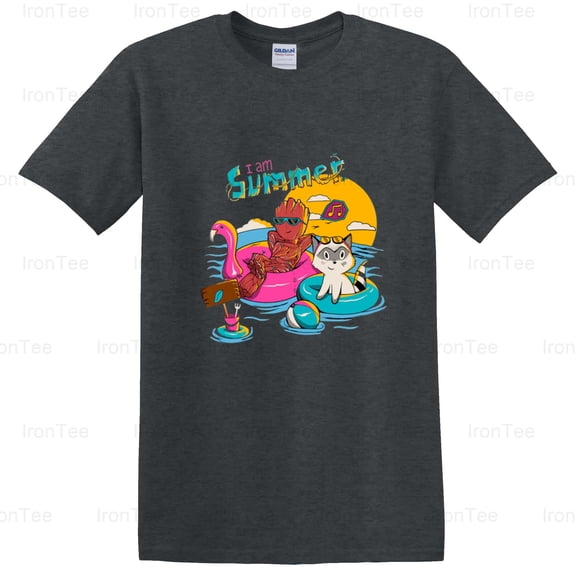 IronTee73 I Am Summer, Season, Warm Weather, Sunshine, Beach, Vacation, Hot, Fun Times T-Shirt, for Unisex, up to size 5XL.