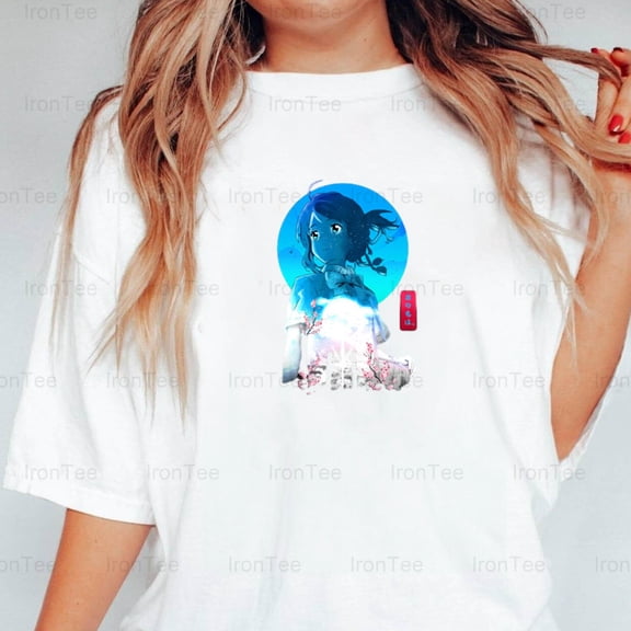 IronTee75 Mitsuha, Your Name, Anime, Body Swap, Romance, Japanese Film, Makoto Shinkai T-Shirt, for Unisex, up to size 5XL.