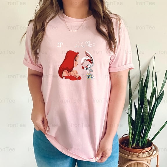 IronTee75 My Cartoon Romance, Animation, Love, Classic Characters, Cute, Couple, Heart T-Shirt, for Unisex, up to size 5XL.