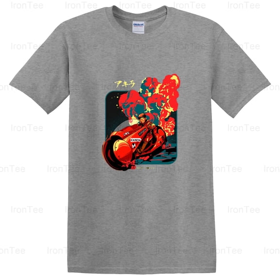 IronTee75 Neo Tokyo War, Akira, Anime, Motorcycle, Cyberpunk, Sci-Fi, Kaneda, Tetsuo T-Shirt, for Unisex, up to size 5XL.