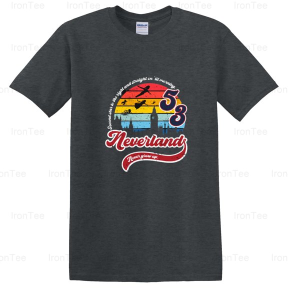 IronTee75 Never Grow Up, Peter Pan, Neverland, Lost Boys, Fantasy, Childhood, Adventure T-Shirt, for Unisex, up to size 5XL.