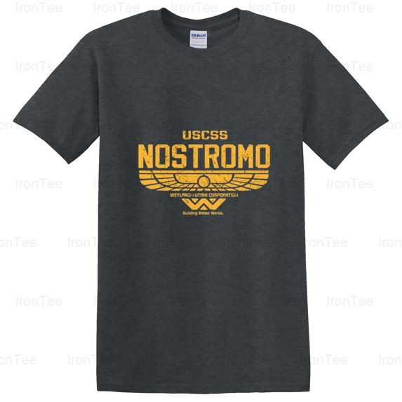 IronTee75 Nostromo Corporation, Alien, Weyland-Yutani, Sci-Fi Horror, Spaceship, Company T-Shirt, for Unisex, up to size 5XL.