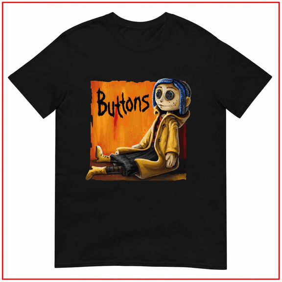 IronTee75 Other World Coraline Button Eyes Creepy Horror Unisex T Shirt V15326 Size S-5XL