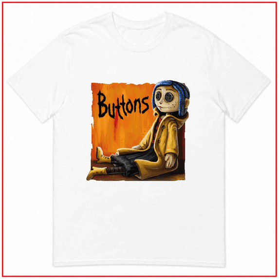 IronTee75 Other World Coraline Button Eyes Creepy Horror Unisex T Shirt V15326 Size S-5XL