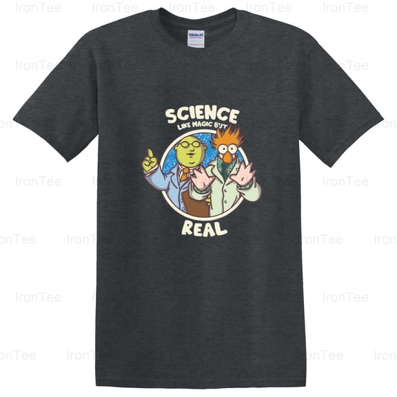 IronTee76 Science Like Magic, Explanation, Wonder, Discovery, Experiment, Knowledge T-Shirt, for Unisex, up to size 5XL.