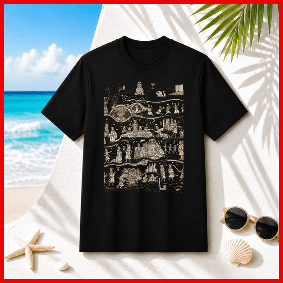 IronTee77 The Caerbannog Tapestry Monty Python And The Holy Grail Killer Rabbit T-Shirt V80057, S-5XL