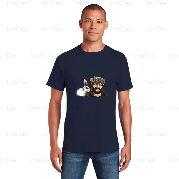 IronTee77 The Killer Rabbit, Monty Python and the Holy Grail, Comedy, Medieval, Bunny T-Shirt, for Unisex, up to size 5XL.