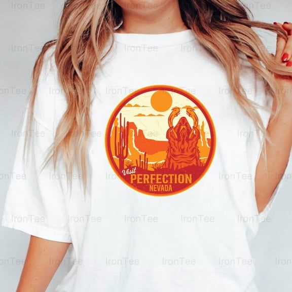 IronTee78 Visit Perfection, Tremors, Graboids, Monster Movie, Nevada, Town, Horror Comedy T-Shirt, for Unisex, up to size 5XL.