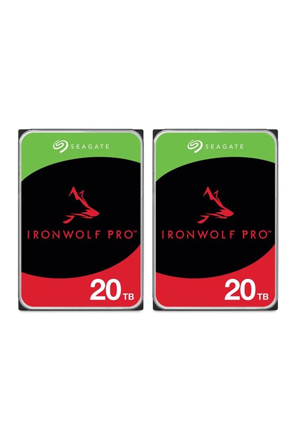 IronWolf Pro 20TB SATA III 3.5" Internal NAS Hard Drive, 7200 RPM, 2-Pack