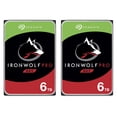 thumbnail image 1 of Seagate IronWolf Pro 6TB SATA III 3.5" Internal NAS Hard Drive, 7200 RPM, 2-Pack, 1 of 3