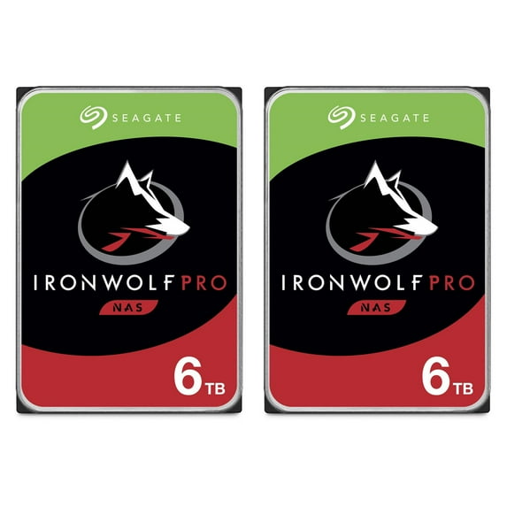 Seagate IronWolf Pro 6TB SATA III 3.5" Internal NAS Hard Drive, 7200 RPM, 2-Pack