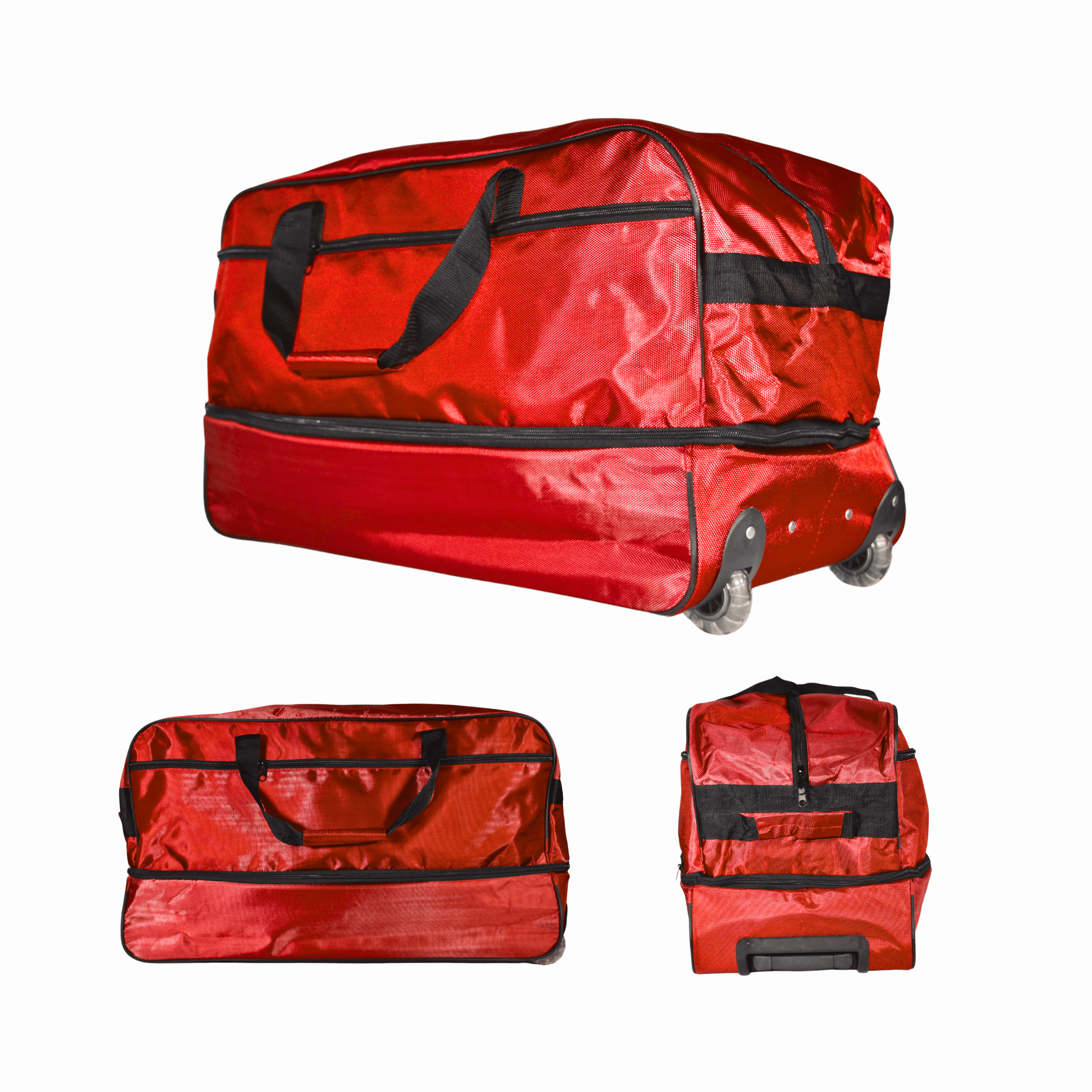 Ironbar Duffle Bag Large 140 L Wheeled Collapsible Travel Overnighter for All Ages, Red