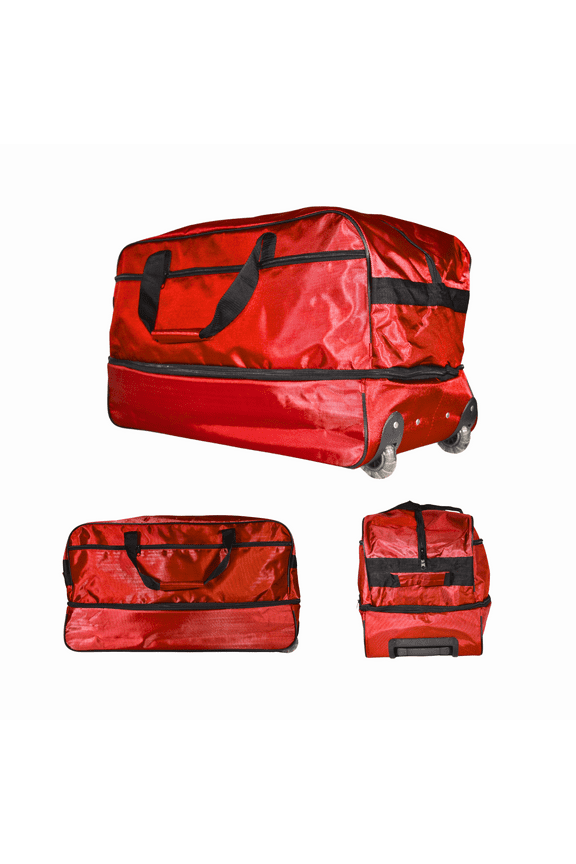 Duffle Bag Large 140 L Wheeled Collapsible Travel Overnighter for All Ages, Red