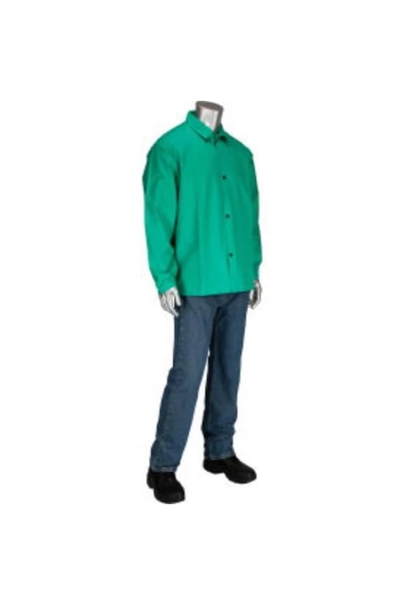 PIP Industries B3116106 9 oz Ironcat 30 in. FR Twill Cotton Jacket, Green - Extra Large