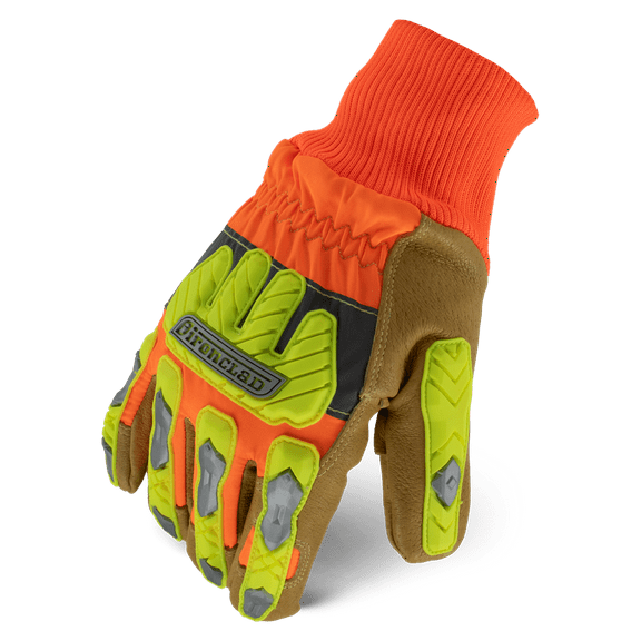 Ironclad Command Cold Weather Insulated Leather Cut Resistant Gloves; Hi-Viz