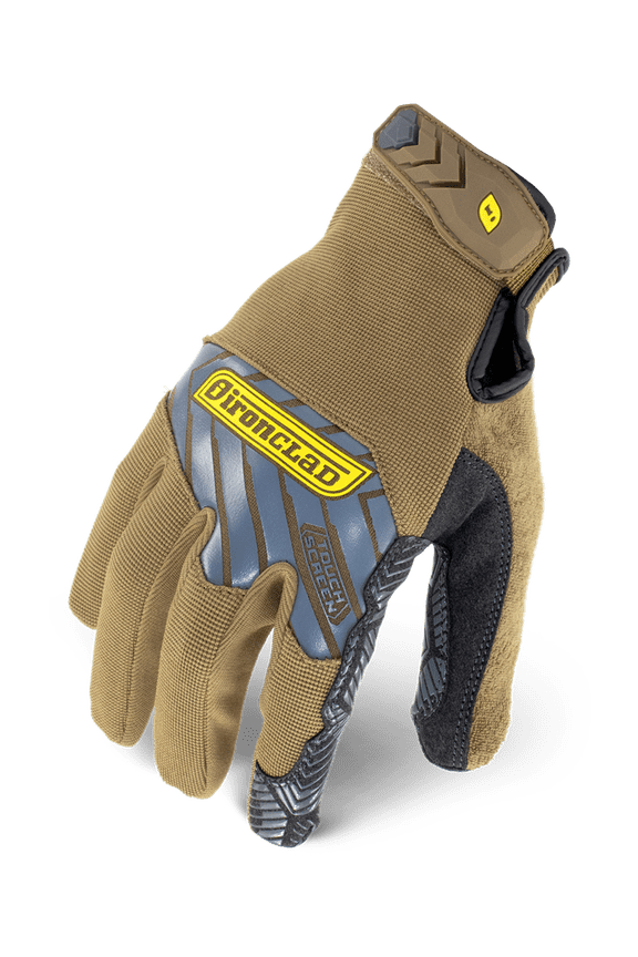 Command Touch Screen Grip Work Gloves; Brown