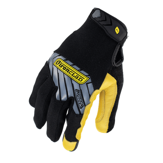 Ironclad Command Touch Screen Pro Work Gloves; Gold Goatskin Leather