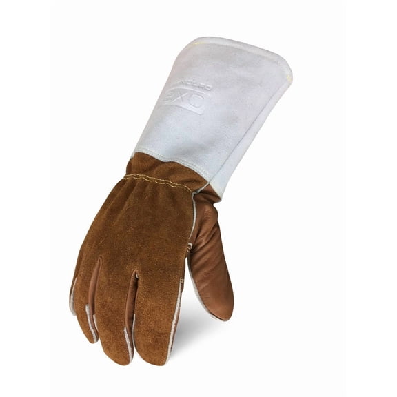 Ironclad EXO-MIG GRAIN Welding Leather Gloves, Extended Safety Cuff, Heat Resistant, Cotton Lining, Large (1 Pair) EXO2-MWELG-04-L