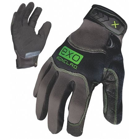 Mechanics Gloves, Synthetic Leather Palm, Neoprene Padding, Hook-and-Loop Closure, Gray, L, 1 PR