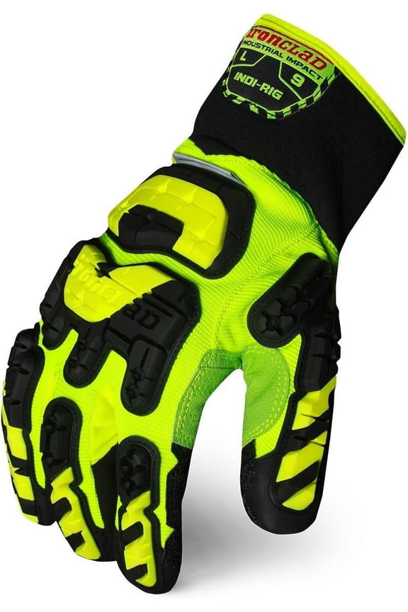 Ironclad Impact Gloves, L, Slip On Closure, PR, Large, Lime/Yellow