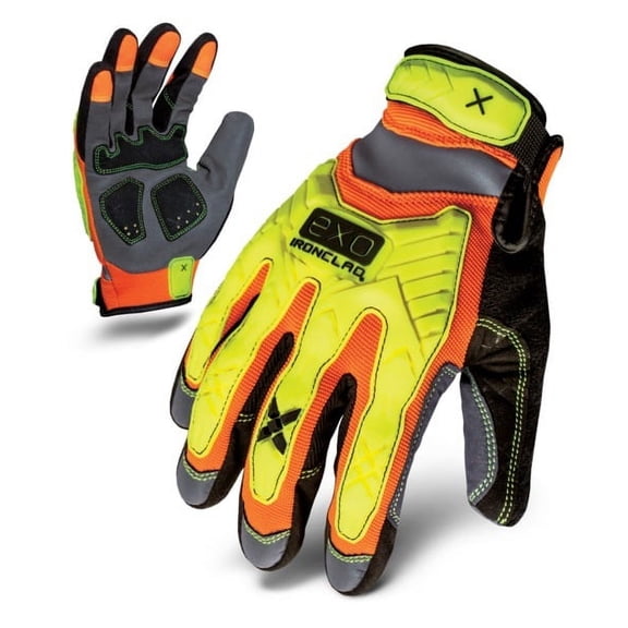 Ironclad Men's Work Gloves EXO Hi Viz Impact Yellow Safety Work Gloves, Large