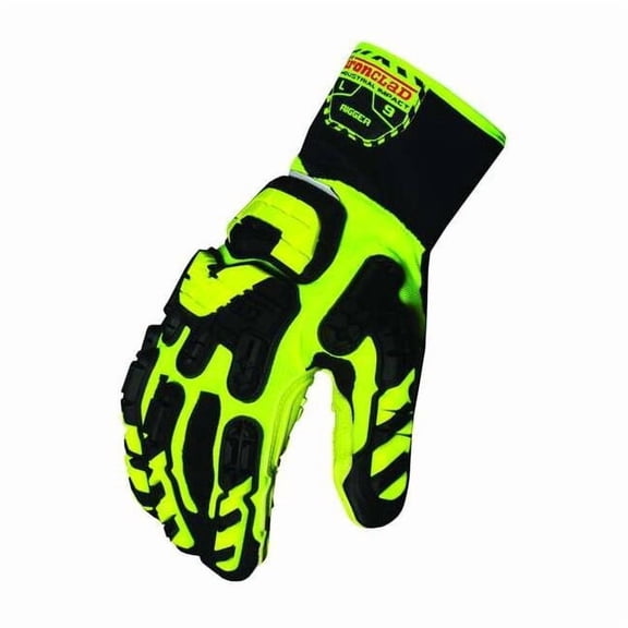 Ironclad Performance Wear Anti-Vibratn Gloves,2XL,Grn/Blk/Yllw,PR VIB-RIG-06-XXL