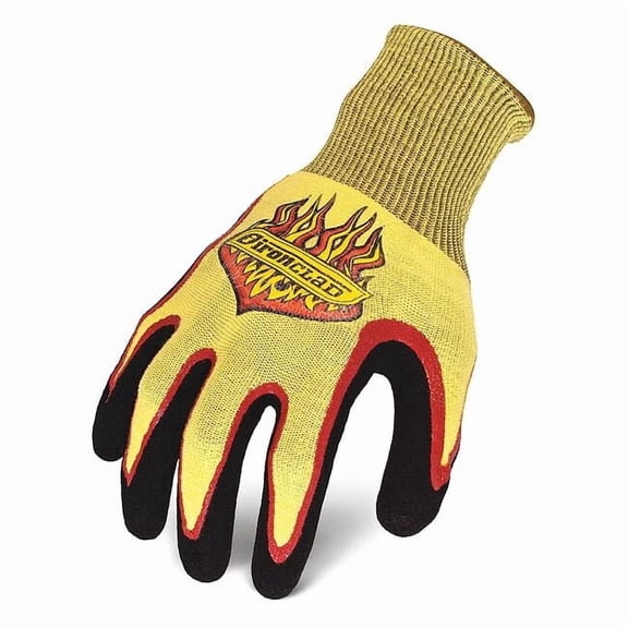 Pyro Heat-Resistant Glove, 284  Degrees F Max Temp., Knit Cuff Yellow/Black, XL ( 10 ), 1 PR
