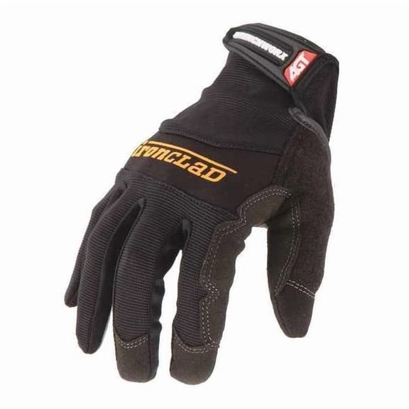 Wrenchworx(R) Mechanics Gloves, Synthetic Leather Palm, Nylon Back, 2XL, Black