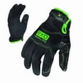 thumbnail image 1 of EXO Mechanics Gloves, Embossed Synthetic Leather Palm, Polyester Back, L, Black/Green, 1 of 3