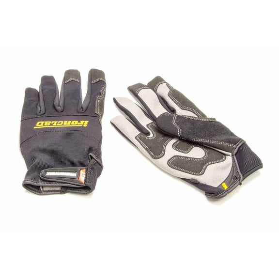 Wrenchworx(R) Mechanics Gloves, Synthetic Leather Palm, Nylon Back, L, Black
