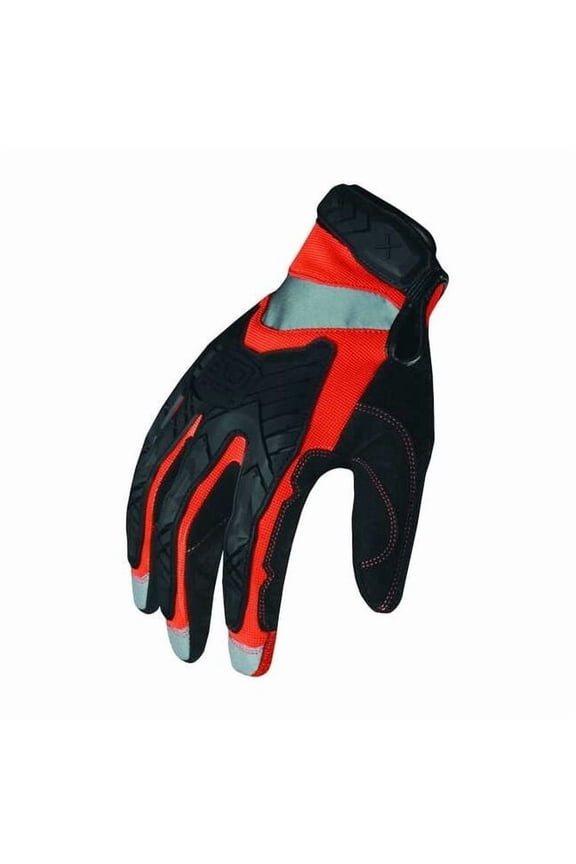 EXO Hi-Vis Mechanics Gloves, Embossed Synthetic Leather, Foam Padding, Duraclad Palm, M