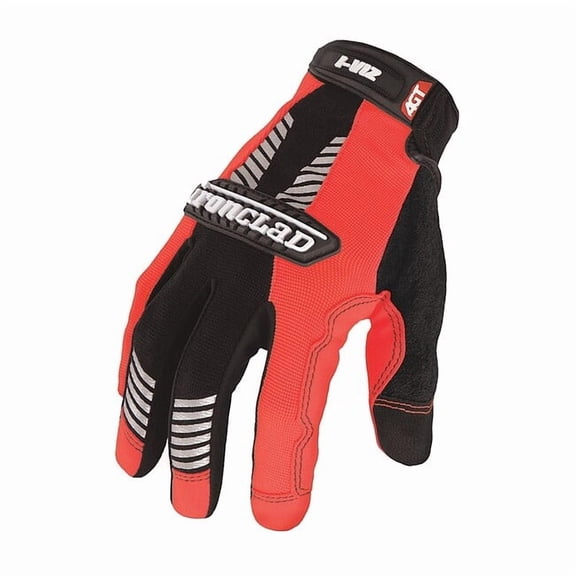 I-Viz(R) Hi-Vis Mechanics Gloves, Synthetic Leather Palm, Nylon, Spandex Back, S, Orange