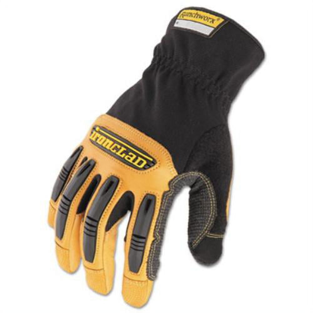 Ranchworx Leather Gloves, Black/Tan, Medium