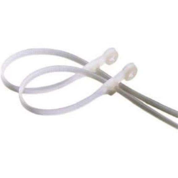 Ironcube Works 120229 8 in. TG100PK Mounting Cable Tie - White - Pack of 150 - 100 per Pack