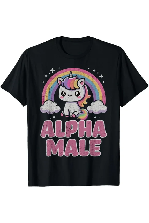 Ironic Cute Alpha Male Unicorn Funny Men T-Shirt Unisex S-5XL Hot Trending Shirt, Vintage Birthday Gift