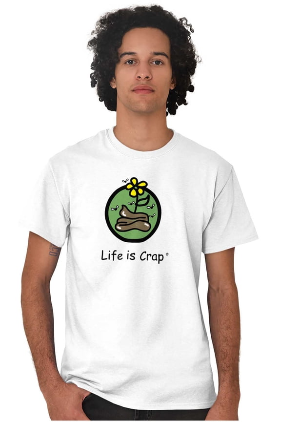 Ironic Old Flower Flies Poop Smelly Men's Graphic T Shirt Tees Brisco Brands M