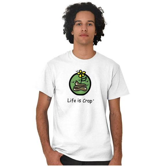 Ironic Old Flower Flies Poop Smelly Men's Graphic T Shirt Tees Brisco Brands S