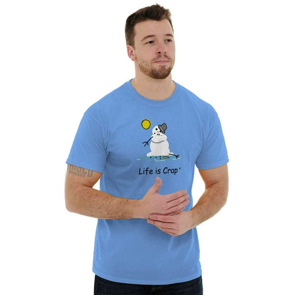 Ironic Sunny Outside Snowman Melting Men's Graphic T Shirt Tees Brisco Brands L