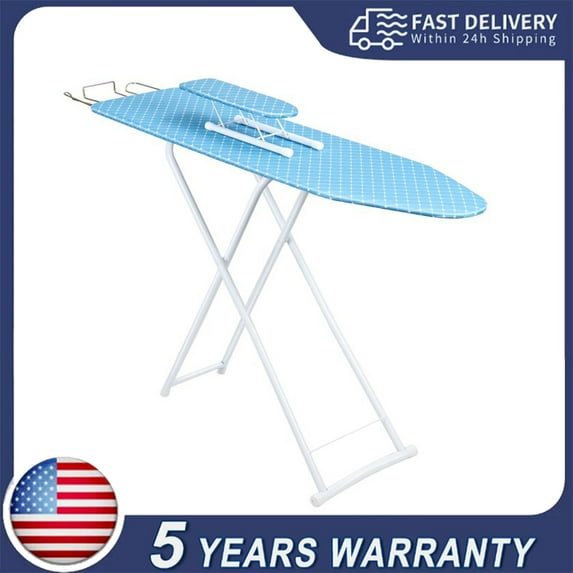 Baellsa Ironing Board, 42-Inch Desktop Ironing Board with Iron Holder, Foldable&Space-Saving, Heat-Resistant Cover, Blue
