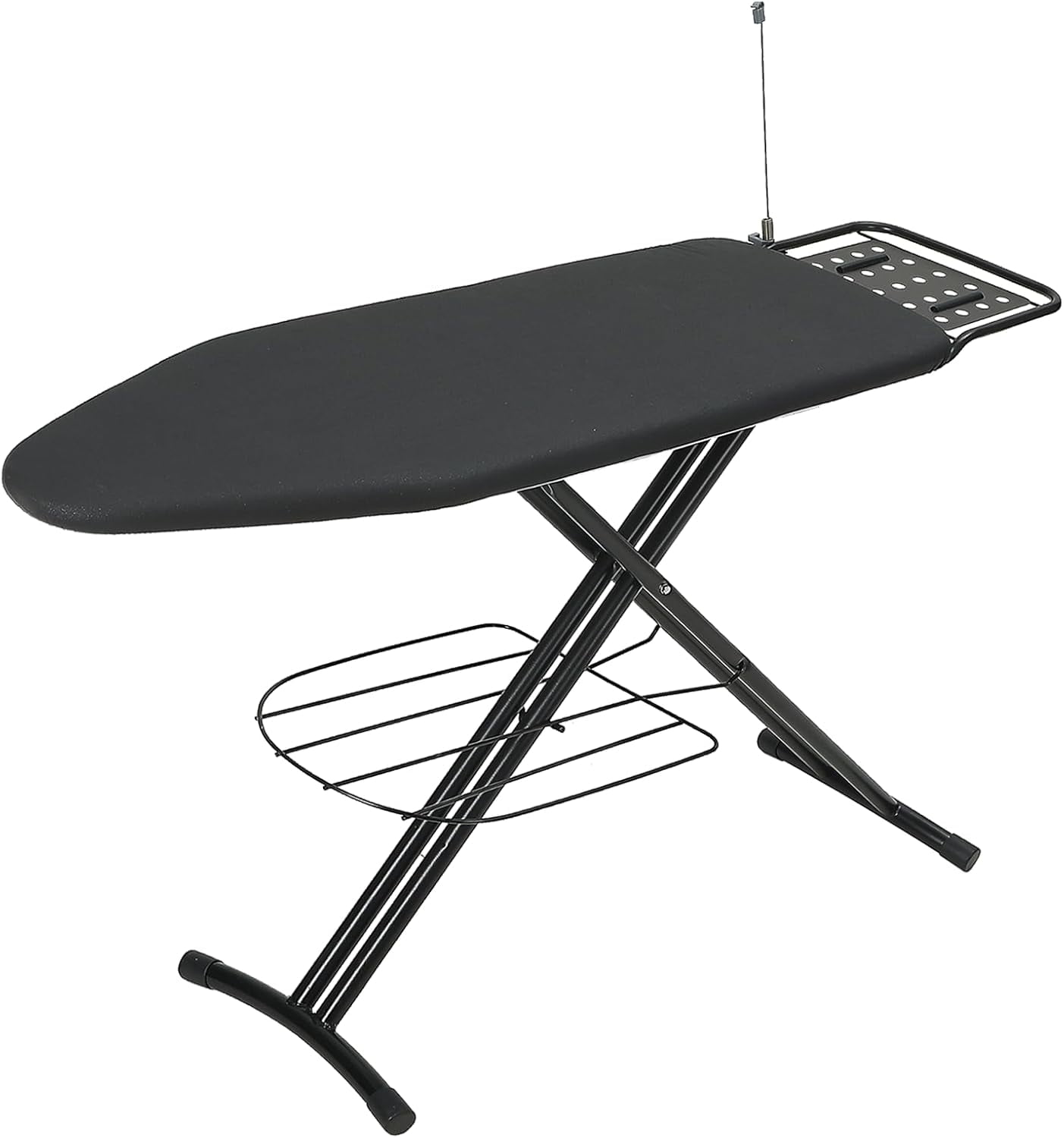 Large Black Heavy Duty Ironing Board with Adjustable Height and Storage Tray