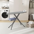thumbnail image 1 of Ironing Board, Compact Iron Board with Cord Holder, Steam Iron Rest and Bottom Storage Tray, 9 Adjustable Heights & 3 Layer Cover, Folding Heavy Duty Ironing Board 52X14, Gray, 1 of 9